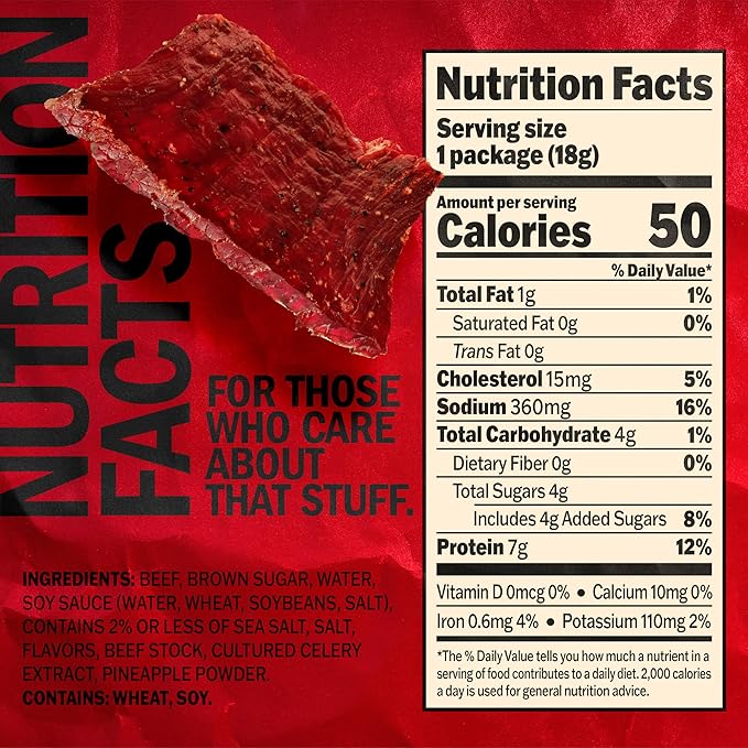 Jack Link's Teriyaki Beef Jerky Multipack - (5 Pack) 0.625 oz Bags - Ready to Eat Real Meat Protein Snacks - 7g Protein per Serving - Made with 100% Real Beef