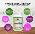 Organic Farm Vitamins Progesterone 5000 - Body glandular System Dietary Supplement, 100% Natural Progesterone Pills - Formula to Balance Hormones - progesterone Supplement, 90 Tablets