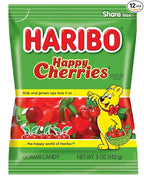HARIBO Gummi Candy, Happy Cherries, 5 oz. Bag (Pack of 12)