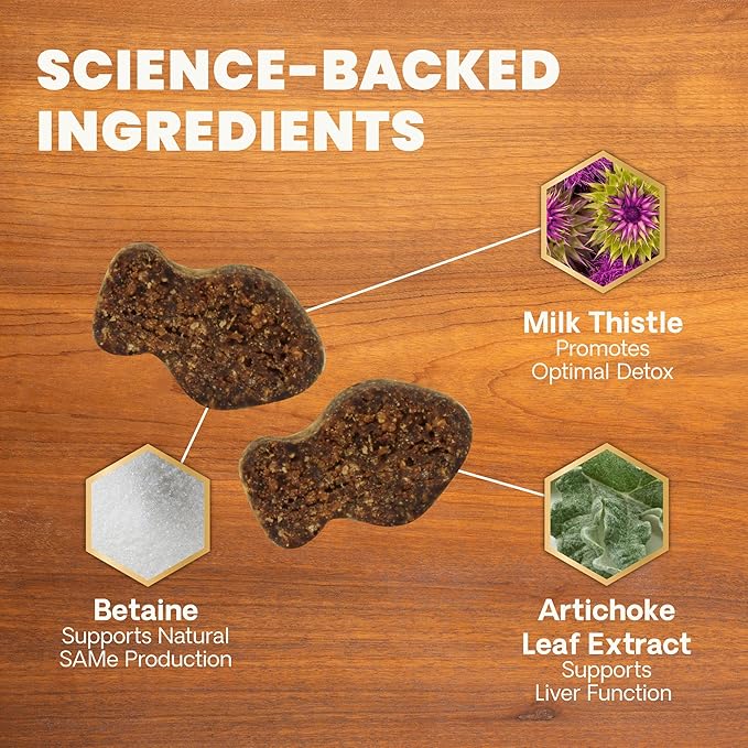 VetriScience Liver Health Chews for Cats – Daily Liver Support & Detox Supplement with Milk Thistle, Turmeric, Artichoke Leaf & Antioxidants, for Cleansing & Support, Chicken Flavor, 120 Cnt