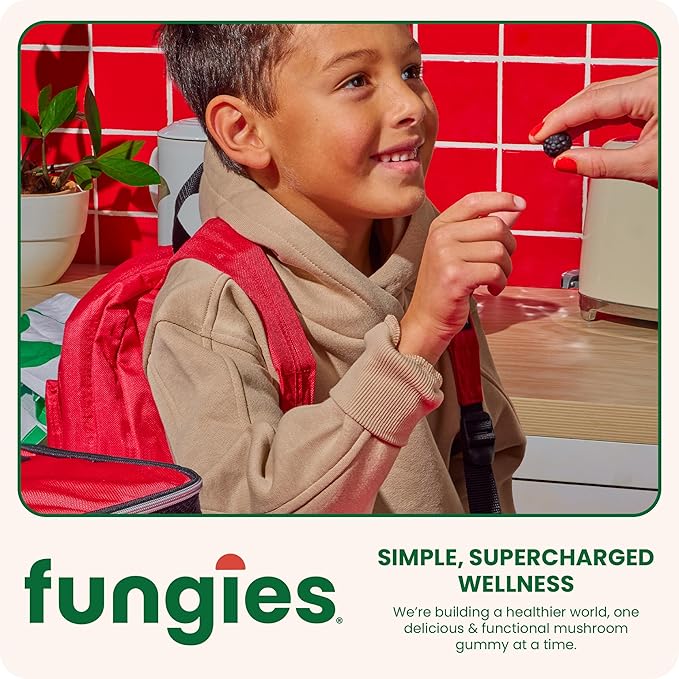 Fungies Lion's Mane KSM-66 Ashwagandha Gummies, Berry Flavor - Mushroom Supplement Adaptogen Gummy Supports Brain Health, Cognitive Function, Focus, Memory & Mood - Mind-Body Wellness, 45 Servings