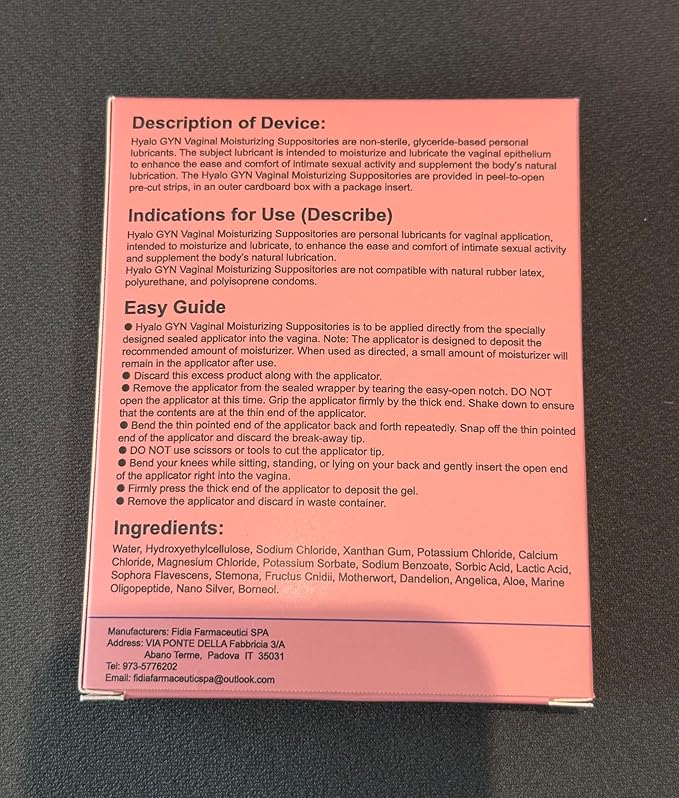 Vive L'Amour HyaloGYN Vaginal Moisturizing Suppositories | Effective Relief for Yeast Infection Symptoms Like Burning, Itching, and Abnormal Discharge | Supports pH Balance | 12 Count