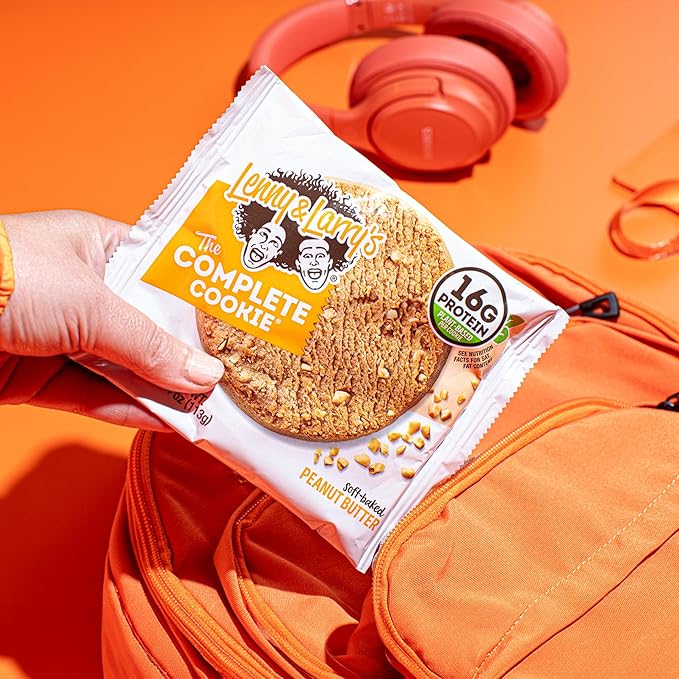 Lenny & Larry's The Complete Cookie, Peanut Butter, Soft Baked, 16g Plant Protein, Vegan, Non-GMO, 4 Ounce Cookie (Pack of 24)