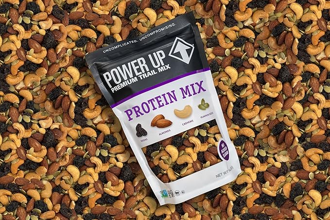 Power Up Premium Trail Mix - Protein Packed 14oz,No Added Sugar,Made Without Peanuts,Gluten Free,Vegan,Non-GMO,(Pack of 2)
