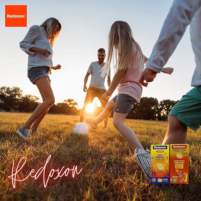 Redoxon Max Energy, Helps Support Inmune System, Citrus Flavor, 20 Effervescent Tablets, 2.82 Oz, Box