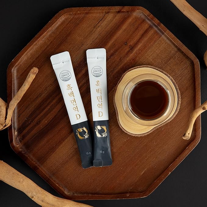 [Black & White D] Korean Black Ginseng and White Platycodon, Asian Panax Ginseng Extract, Energy Booster, Ginseng Honey Sticks, White Bellflower