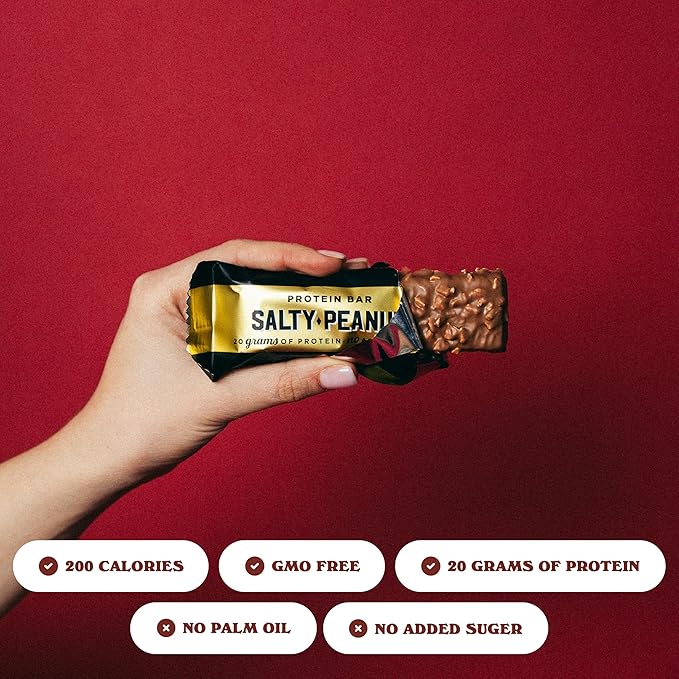 Barebells Salty Peanut Protein Bars, 12 Count,Pack of 2-20g Protein, 1g Sugar Snack Bars…