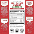 Apple Cider Vinegar Gummies for Weight Loss - ACV Gummies with The Mother for Women & Men - Energy Boost Bloat Digestive & Immune Support - Vitamin B12 B6 B 9 Folic Acid - Vegan Detox Cleanse -90Ct