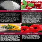 THE ENCLARE NUTRITION D Mannose Capsules|1000mg with Cranberry Pills for Women & Men, Hibiscus & Dandelion. Fast-Acting Urinary Tract Health, Bladder Control, Liver Support, Kidney Cleanse & Detox(3)