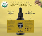 Earth N Pure Cedarwood Essential Oil for Skin and Hair | Natural and Therapeutic Grade | 30 ML
