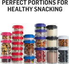 BlenderBottle GoStak, 150cc, 2-Pack | Twist n' Lock | Storage Jars | Black