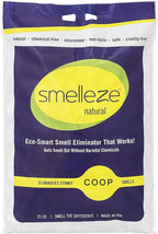 SMELLEZE Natural Chicken Coop Odor Eliminator Granules, Sprinkle in Chicken Coop, Bedding, Run, Pen, Nest & Yard - Unscented, Flock Safe Chicken Coop Deodorizer - 25 lbs.