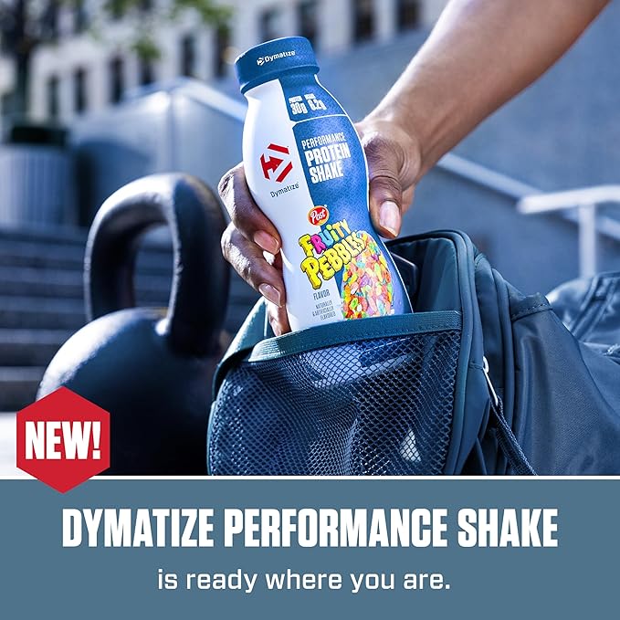 Dymatize Performance Protein Shake, Fruity Pebbles, 30g Protein, 6.2g BCAA for Muscle Recovery, No Added Sugar, Low Fat, 24 Vitamins and Minerals, Gluten-Free, Ready to Drink, 11.5fl oz (Pack of 24)