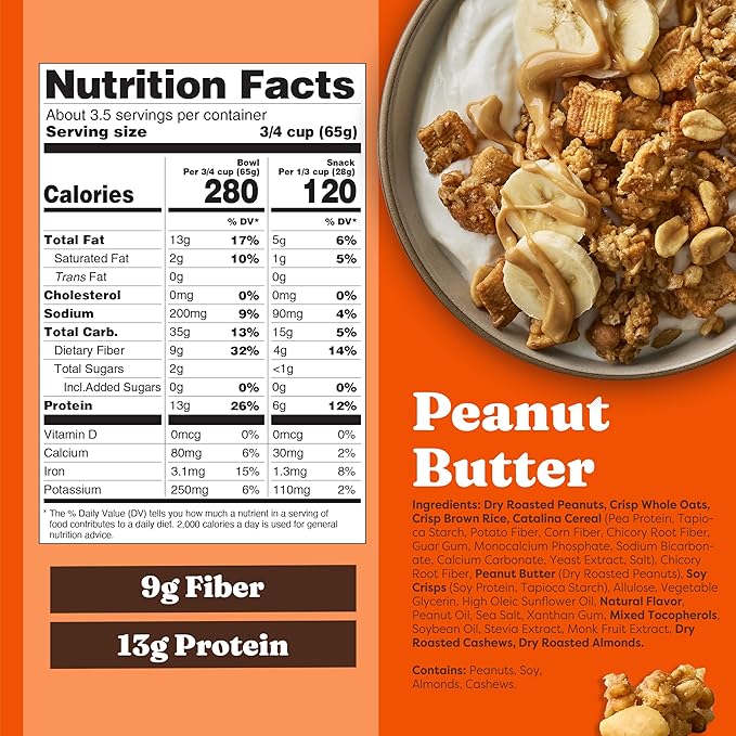 Catalina Crunch Protein Granola - Low Sugar Breakfast Cereal with 13g of Protein - Gluten Free, Keto Friendly - Variety Pack - 8 oz. Bag (Pack of 3)