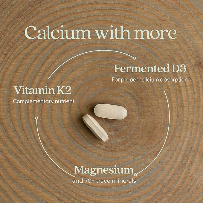 New Chapter Calcium Supplement – Organic Plant Calcium for Women Under 40, with Vitamin D3 for Absorption + Vitamin K2 + Magnesium, Vegetarian, Gluten Free - 60 Count