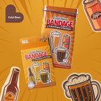 BioSwiss Funny Bandages, Cold Beverage Shaped Adult Novelty Self Adhesive Bandage Set, Latex Free, Sterile Wound Care, 50 Count