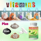Prenatal Vitamins for Women | Postnatal | Vegan, Halal Gelatin Free | with Folate, Iron & Biotin | Supports Pregnancy, Postpartum Energy & Hair Health, 90 Capsules