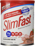 SlimFast Original Strawberries & Cream Meal Replacement Shake Mix – Weight Loss Powder – 12.83 Oz. Canister – 14 Servings - Pantry Friendly