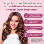 Biotin Jelly Bean Gummy Vitamins, Max Strength Biotin for Hair, Skin and Nails, 10,000mcg per Serving, Hair Growth Vitamins for Men and Women, 120 Strawberry Blast Jelly Beans, Kosher