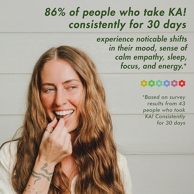 KA Kanna Daily Chews, Kanna Extract 30mg, Plant-Based Mood & Relaxation Support with Focus, Natural Herbal Supplement Alternative to Gummies, Sugar-Free, Vegan, Gluten-Free, 30 Count - Wildberry Mint