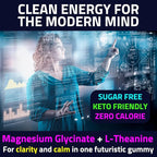 Alpha GPC Teacrine Magnesium L-Threonate & Glycinate Complex L-Theanine Methylliberine Gummies, Caffeine Gum Capsules Pills Supplement Pill Capsule Powder Supplements Alternative, 100mg 200mg 300mg