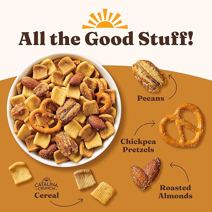Catalina Crunch Protein Snack Mix - 8g Protein, 1g Sugar per Serving - Good Source of Fiber, Keto, Gluten Free - Honey Mustard, 5.25 Ounce Bag (Pack of 4)