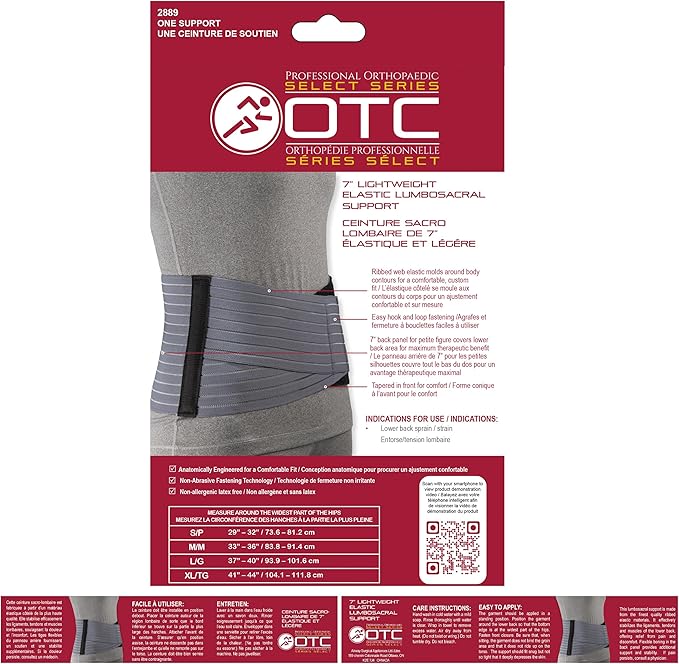 OTC Lumbosacral Support for Women, 7-Inch Lower Back, Select Series