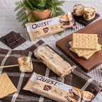 Quest Nutrition S'Mores Protein Bars, 21g Protein, 1g Sugar, 4g Net Carb, Gluten Free, Keto Friendly, 12 Count