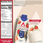 Atkins Strawberry Flavored Protein Shake, High Protein, Low Glycemic, Low Sugar and Low Carb, Keto Friendly, Gluten Free, 12 Count