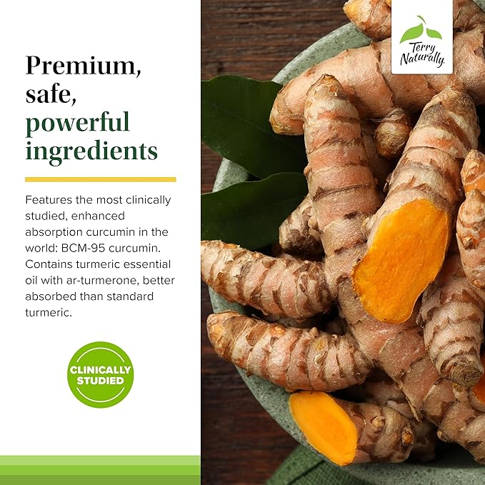 Terry Naturally Curamin Extra Strength - Curcumin & Boswellia for Healthy Circulation Support - Turmeric Supplement to Aid Joints, Muscle Health & Endorphin Production - 120 Tablets (Pack of 2)
