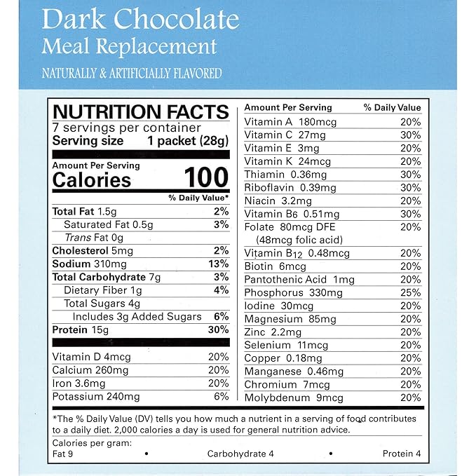 Weight Loss Systems Dark Chocolate Protein Pudding and Shake, 15g Protein, 100 Calorie Meal Replacement, Low Carb, Low Fat, Aspartame Free, Vitamins, 7 Count Box