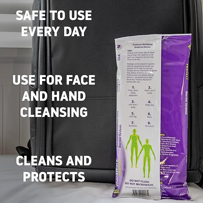 Theraworx Protect Advanced Hygiene and Barrier System Towels - 8 Count (Pack of 1)