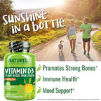 NATURELO Vitamin D - 5000 IU - Plant Based from Lichen - Natural D3 Supplement for Immune System, Bone Support, Joint Health - High Potency - Vegan - Non-GMO - Gluten Free - 180 Capsules