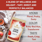 BREWIX, Sour Apple Hibiscus Tea Bags (25 Pyramid Tea Bags) Caffeine-Free Herbal Tea | Apple, Hibiscus, Rosehip | Refreshing Wellness Brew for Any Mood | Hot or Iced Refreshment