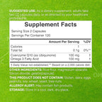 DEAL SUPPLEMENT CoQ10 100mg with Omega 3 100mg, 240 Capsules | Bioavailable Coenzyme Q10 Formula | Non-GMO