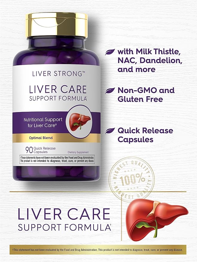 Carlyle Liver Support Supplement for Men and Women | 90 Capsules | Complex Blend with Milk Thistle, NAC, Dandelion Root Extract | Non-GMO and Gluten Free