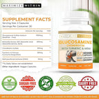 Glucosamine Chondroitin with Turmeric & MSM – Mobility & Flexibility Support – 60 Veggie Capsules