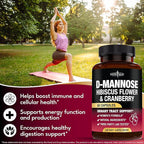 NEW AGE D-Mannose with Cranberry & Hibiscus - High Strength for Urinary Tract Health - Supplement for Women - Bladder, Liver & Microflora Support - Made in USA - Vegan, 120 Capsules