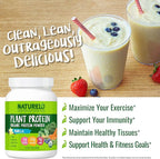 NATURELO Plant Protein Powder, Vanilla, 22g Protein - Non-GMO, Vegan, No Gluten, Dairy, or Soy - No Artificial Flavors, Synthetic Coloring, Preservatives, or Additives - 20 Servings