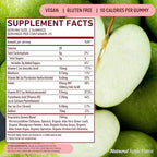 8Greens Supergreens Gummies | Super Greens Powder Superfood Gummy for Metabolism, Immunity & Focus, Digestive Health Enzymes, Organic: Chlorella, Spirulina, Aloe Vera, Apple Flavor, 100 Count