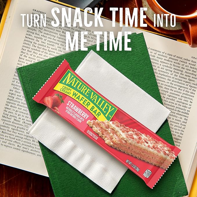 Nature Valley Crispy Creamy Wafer Bars, Strawberry, Whole Grain, 5 Bars, 6.5 oz