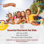Barlean's Omega Pals Chirpin' Slurpin' Lemonade Flavored Omega-3 for Kids, Yummy Children's Liquid Fish Oil Supplement with 540 mg of EPA and DHA Fatty Acid for Brain & Eye Health, 8 oz, 2 Pack