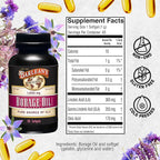 Barlean's Borage Oil Supplements, Cold Pressed Pure Borage Seed Oil Supplement Softgels for Men and Women, 1000 mg GLA Fatty Acids, 60 Count