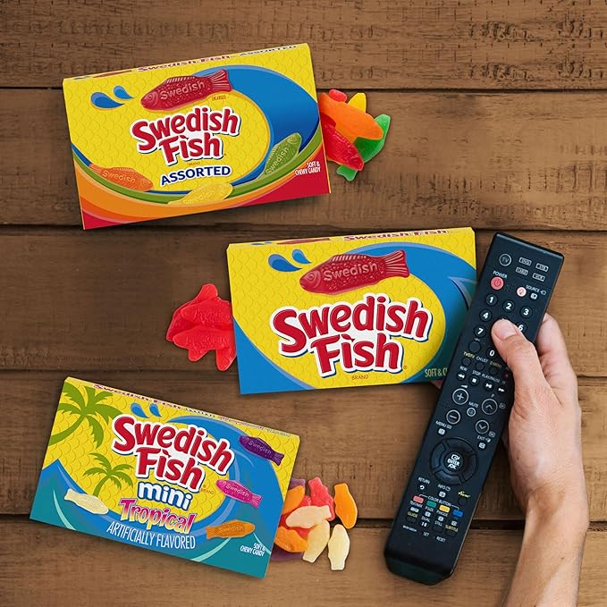 SWEDISH FISH Soft & Chewy Candy, Easter Candy, 12 - 3.1 oz Boxes