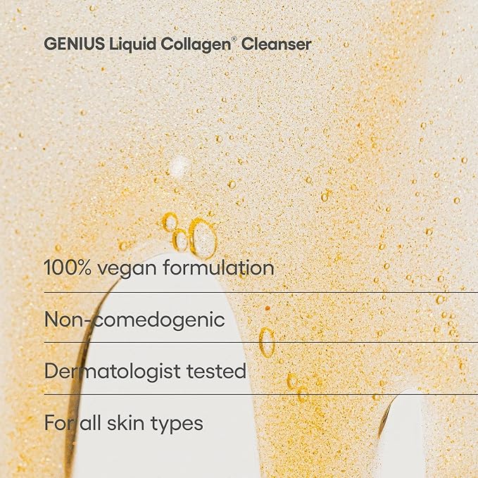Algenist GENIUS Liquid Collagen Cleanser - Gel-to-Cream Foaming Cleanser for Removing Makeup, Dirt, Oil, Sunscreen & Environmental Aggressors for Soft, Nourished Skin (150ml)