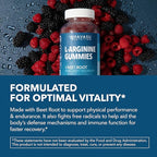L-Arginine Gummies with L-Citrulline and Beet Root - Nitric Oxide Supplement - 90 Count - Energy, Endurance, and Recovery Support - Vegan, Non-GMO - Energizing Sour Berry Flavor, 30-Day Serving