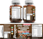 15in1 Mushroom Gummies with Lion's Mane Turkey Tail Cordyceps Reishi Chaga Sweet Toot Maitake Meshima Poria Cocos Shiitake Tremella, Oyster Agaricus Mushrooms for Men and Women Supplement Clean Nutra