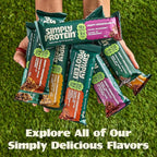 Simply Protein - Dark Chocolate Almond Crispy Bars - Plant Based Protein Bars - Low Carb, Low Sugar, High Fiber - 13g Protein, 2g Sugar, 7g Fiber - Vegan, Gluten Free, Non GMO, Kosher - 12 Bars