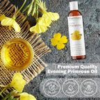 Evening Primrose Oil 2 fl. oz. Cold Pressed 100% Pure Natural Carrier - Skin, Face, Body and Hair Growth Moisturizer. Great for DYI Soap Making, Creams, and Lip balms.
