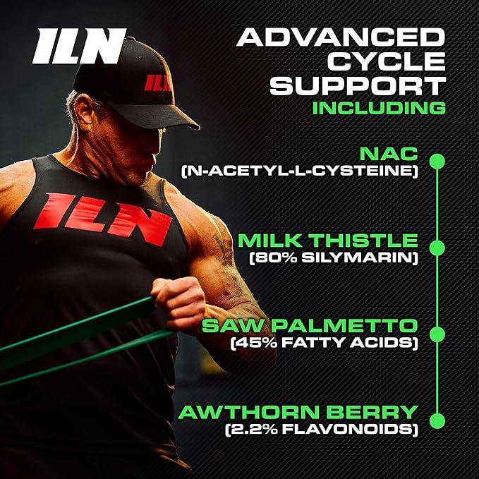 Iron Labs Nutrition: Cycle Support Plus NAC (N-Acetyl-L-Cysteine) - On Cycle Support Supplements for Men - N Acetyl L Cysteine and Milk Thistle (240 Capsules)